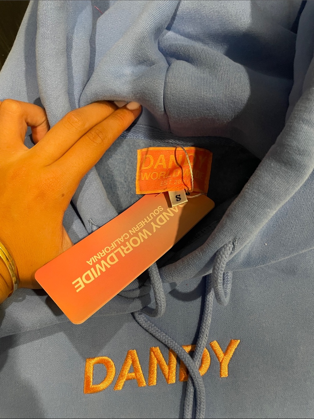 Light Blue Crewneck Hoodie - Men's Pullover Sweatshirt - Picture 2 of 2